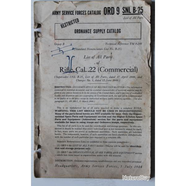 Catalogue des forces armes USA Rifles cal 22 Lr