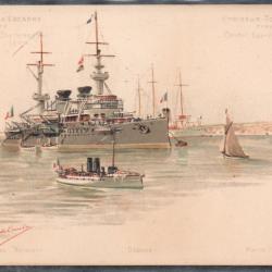 CPA - Marine Militaire - CUIRASSE D'ESCADRE/CROISEUR - TORPILLEUR  N°3762