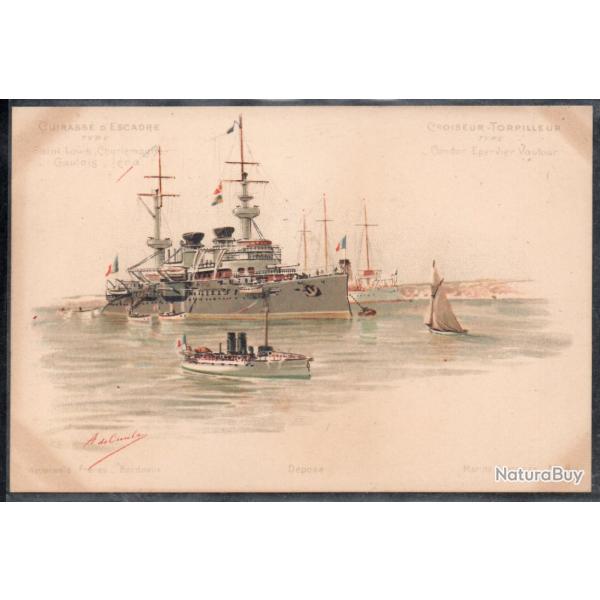 CPA - Marine Militaire - CUIRASSE D'ESCADRE/CROISEUR - TORPILLEUR  N3762