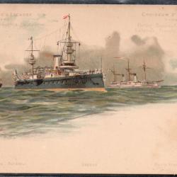 CPA - Marine Militaire - CUIRASSE D'ESCADRE/CROISEUR - 3e CLASSE  N°3763