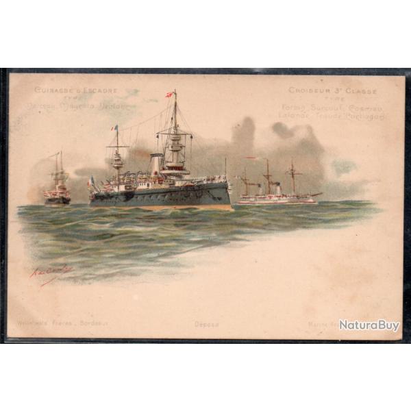 CPA - Marine Militaire - CUIRASSE D'ESCADRE/CROISEUR - 3e CLASSE  N3763