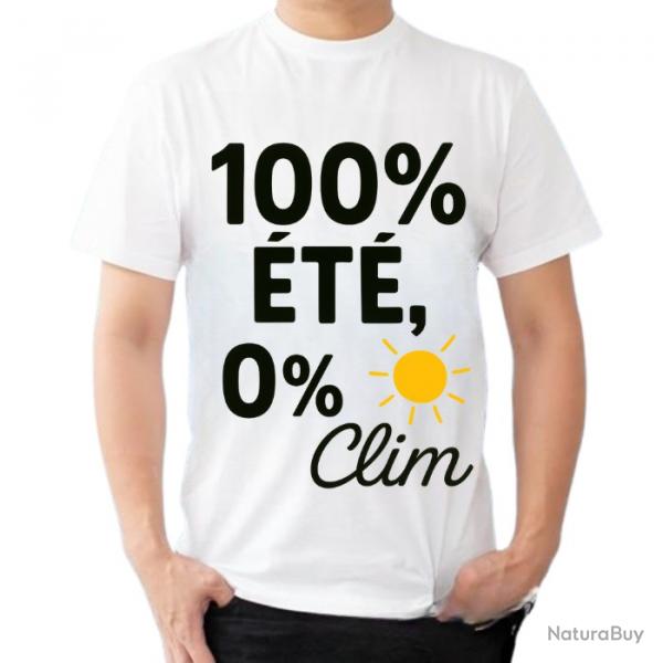 Tee-shirt humoristique "100% t, 0% clim"