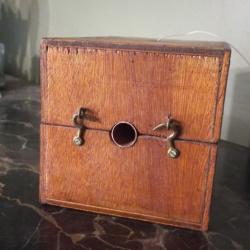 RARE  ancien dérouleur en bois et laiton pour ficelle ou fil ...