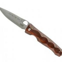 Couteau Mcusta ELITE lame acier SPG2 à trou et à cran intérieur manche bois de fer