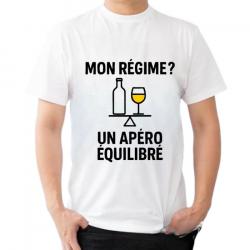 Tee-shirt humoristique "Mon régime ? Un apéro équilibré"