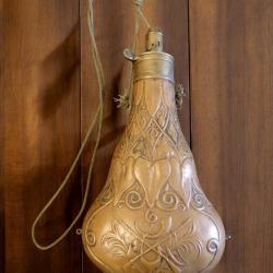 Poire à poudre ancienne G & J.W. Hawksley - grand modèle 25cm - XIXe siècle - Fonctionnelle