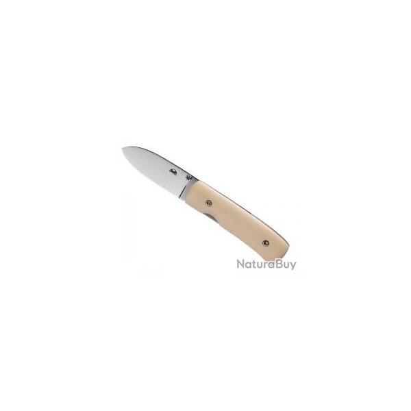 Couteau Citadel  STAVANGER lame acier N690Co  cran intrieur manche en os de buffle blanc +pochette