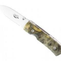 Couteau Citadel  STAVANGER lame acier N690Co à cran intérieur manche en bois de marronnier +pochette