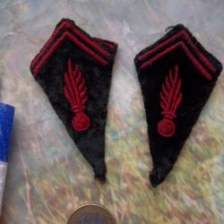 lot insignes de col génie pompier velour
