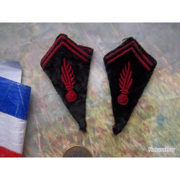 lot insignes de col gnie pompier velour