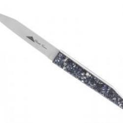 Couteau Charles Canon lame acier 12C27 mat manche en coquilles de moules