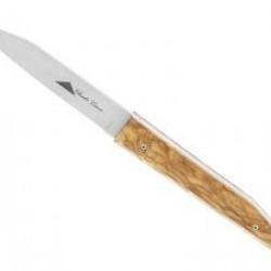Couteau Charles Canon lame acier 12C27 mat manche en olivier.