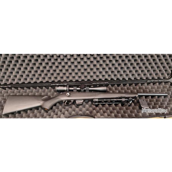 Tikka T1X calibre 22lr  optique Burris Fullfiel 3-9x40 E1 bipied ! Malette ! 2 chargeurs !!