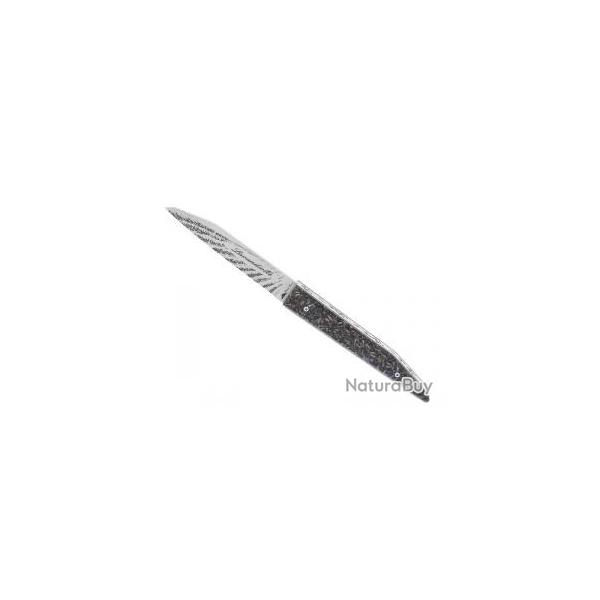Couteau Charles Canon lame acier 12C27 mat manche en rsine avec inclusion de lavande