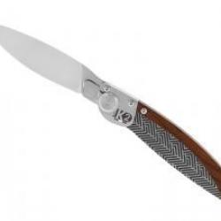 Couteau K2® lame acier Z40C13 microbillé avec système de verrouillage K-Lock® Décor labyrinthe +étui