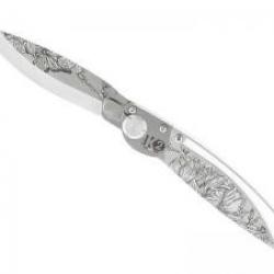 Couteau K2 lame acier Z40C13 microbillé manche décor magnolia +étui