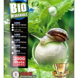 BILLES G&G BIO 0.25G BLANCHES EN SACHET DE 2000
