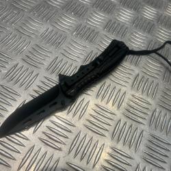 Couteau one hand mil-tec paracord avec silex noir neuf
