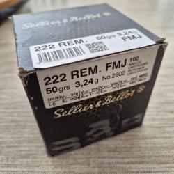 MUNITIONS SELLIER & BELLOT 222 VRAC x50