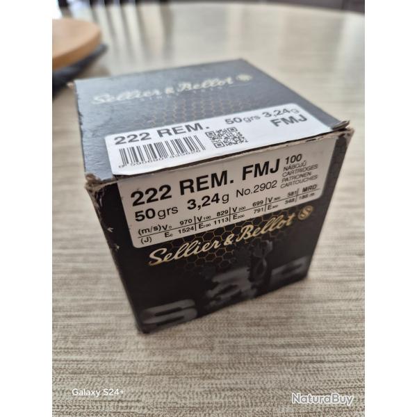 MUNITIONS SELLIER & BELLOT 222 VRAC x50