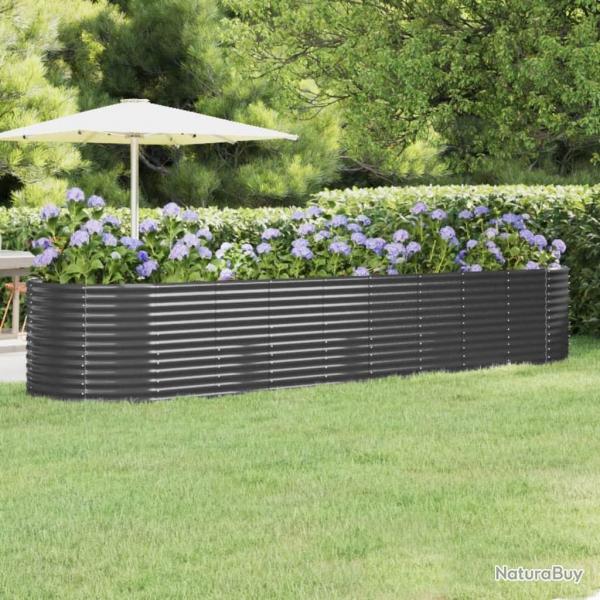 Lit surlev de jardin Acier enduit de poudre Anthracite