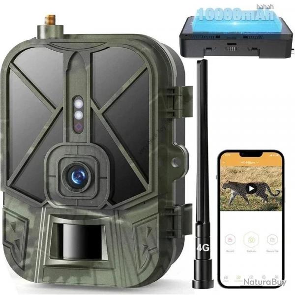 Camra de piste cellulaire tanche IP66, vido en direct 4G HD, batterie au lithium, jeu sans fil 4K