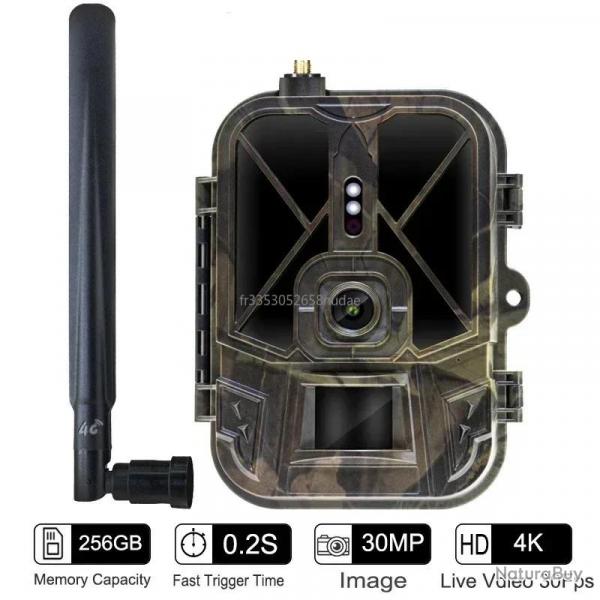 Camra 4G 4K 36MP pour la html et les Sentiers, Invisible, IR LED, Vision Nocturne, Dtection 120, 