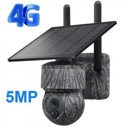 Caméra de chasse solaire 5MP 4G SIM caméra avec panneau solaire Audio bidirectionnel étanche extérie