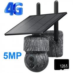 Caméra de chasse solaire 5MP 4G SIM caméra avec panneau solaire Audio bidirectionnel étanche extérie