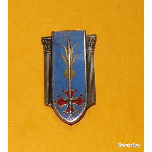 Ecole Militaire d'Infanterie, MONTPELLIER, mail, dos guilloch, fixation 2 anneaux   , FABRICANTDR