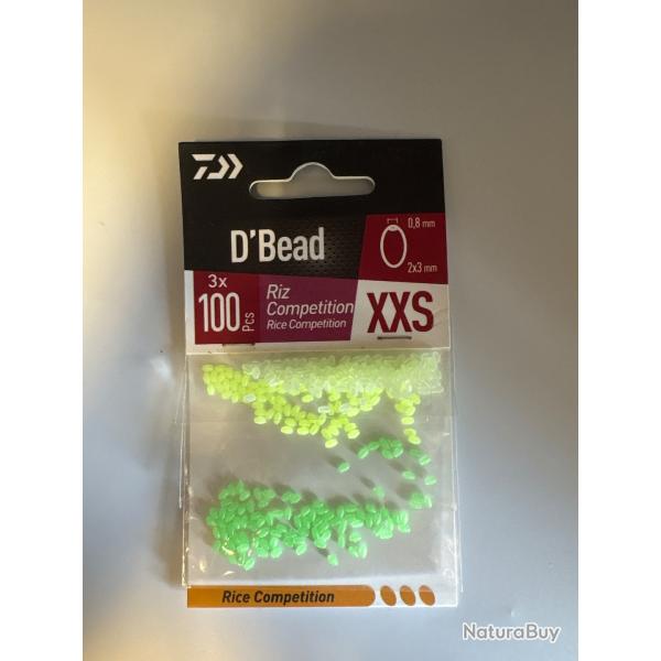 Perles Daiwa rice D'bead 100 pices