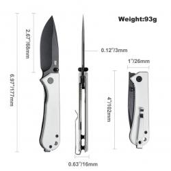 Couteau NUKNIVES Kumpanter Lame Acier D2 Manche G10 White Liner Lock IKBS NUKS131007