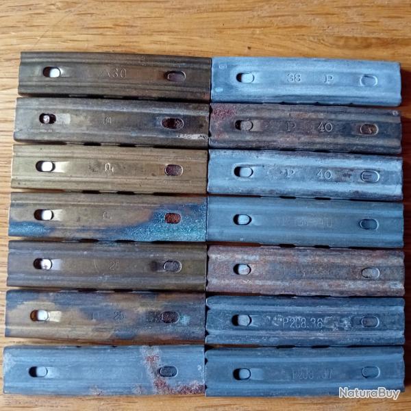 lot de 14 lames chargeur allemands pour cartouches de 7,9x57 ww2