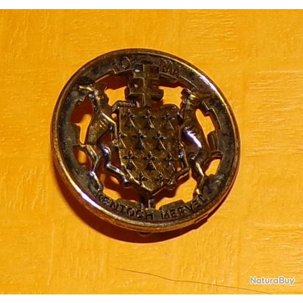 10 Rgiment d'Artillerie, KENTOCH MERVEL, lisse, FABRICANT SANS , HOMOLOGATION SANS, BON ETAT VOIR
