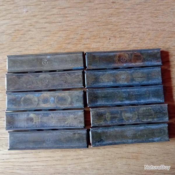 lot de 10 clips, lame chargeur tchques pour cartouches de 7,9x57 ww2