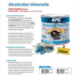 Raticide APE en vrac - Carton de 10 kg, Carton 10 kg - Pâte fraîche Patarat