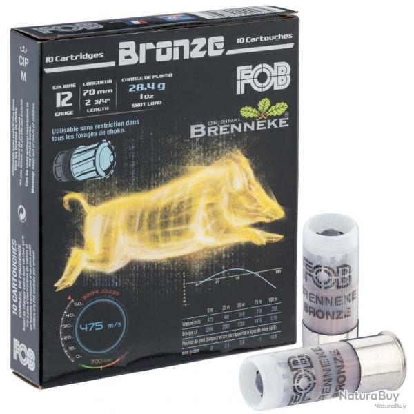 Cartouche Fob Brenneke Bronze - Cal. 12/70 bte de 10