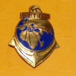 G.I.T.D.M, 46 mm, pastille ronde sans marque , Groupement d'Instruction Troupes De Marine, FABRICANT