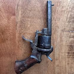 Revolver ancien Lefaucheux à broche - XIXe siècle - Fabrication belge (Liège)