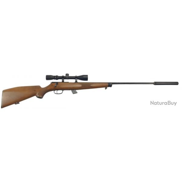 OCCASION - CARABINE KRICO MODELE 302AL CAL.22LR + LUNETTE 3-9X40 + MODERATEUR