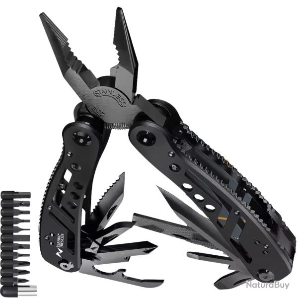 Pince Multifonction 24 en 1 Acier Inoxydable | Outil Survie, Camping, Bricolage, Chasse, Pche Promo