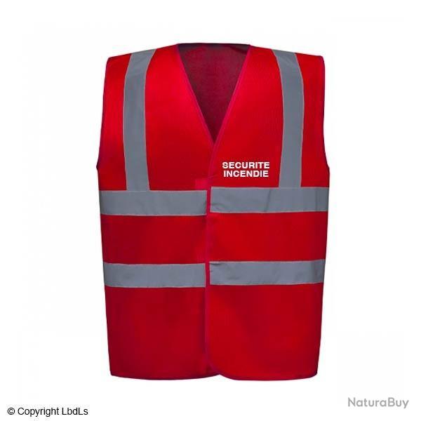 Gilet haute visibilit rouge scurit incendie L