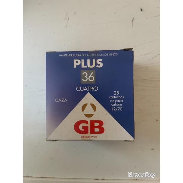 Cartouche de calibre 12/70 plomb de 7 1/2 marque GB