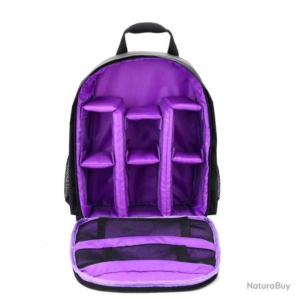 SAC  DOS POUR APPAREIL PHOTO - COMPARTIMENT, IMPERMABLE ET REMBOURR - VIOLET - LIVRAISON GRATUIT