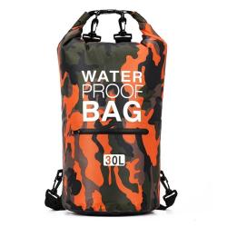 SAC À DOS ÉTANCHE 30L + POCHE EXTERNE ZIP - DRY BAG - ORANGE - LIVRAISON GRATUITE