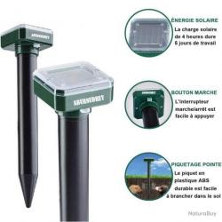 RÉPULSIF RONGEURS SOLAIRE POUR JARDIN À ULTRASONS x2 - LIVRAISON GRATUITE