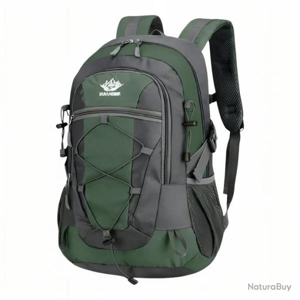 SAC  DOS DE RANDONNE - MULTIPOCHES - TISSU IMPERMABLE - VERT - LIVRAISON GRATUITE