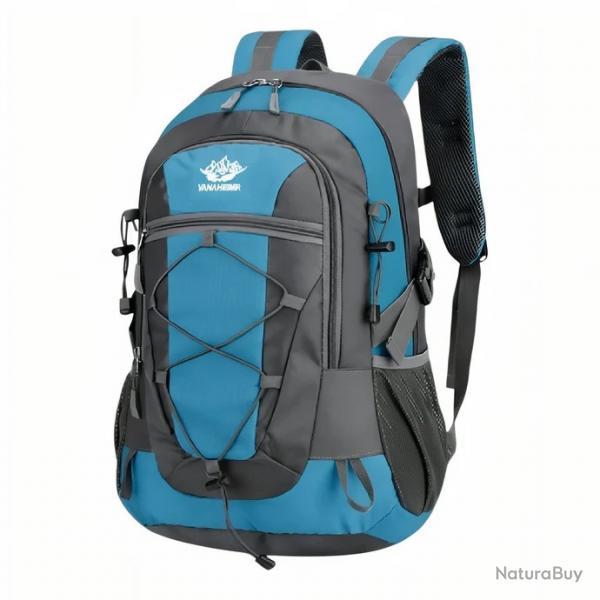 SAC  DOS DE RANDONNE - MULTIPOCHES - TISSU IMPERMABLE - BLEU - LIVRAISON GRATUITE
