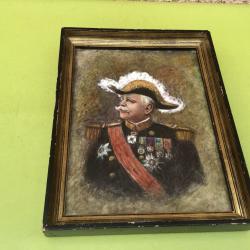 VENDU PAR LE-CUIRASSIER PEINTURE SUR FAÏENCE REPRÉSENTANT FOCH SIGNE BESSON 1915