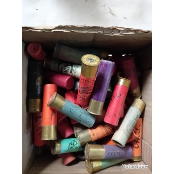 Lot de 50 cartouches anciennes cal 20 douilles cartons  diffrentes origines